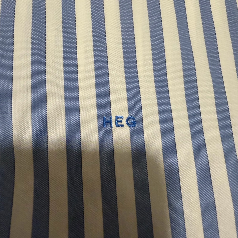 Gary Frazen Men's Blue & White Vertical Stripe Button-Down Shirt - Picture 8 of 8